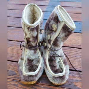 Vintage 70s Cow Fur Boots